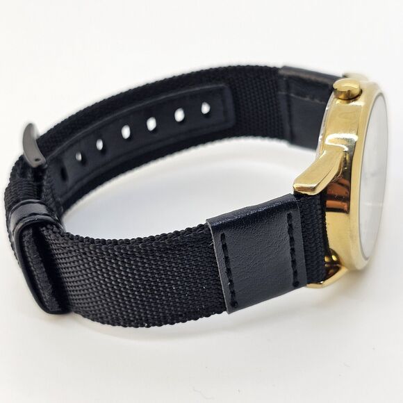 Timex Men's Easy Reader Watch 38MM Gold Case White Dial New Black Canvas Bands - Picture 12 of 15